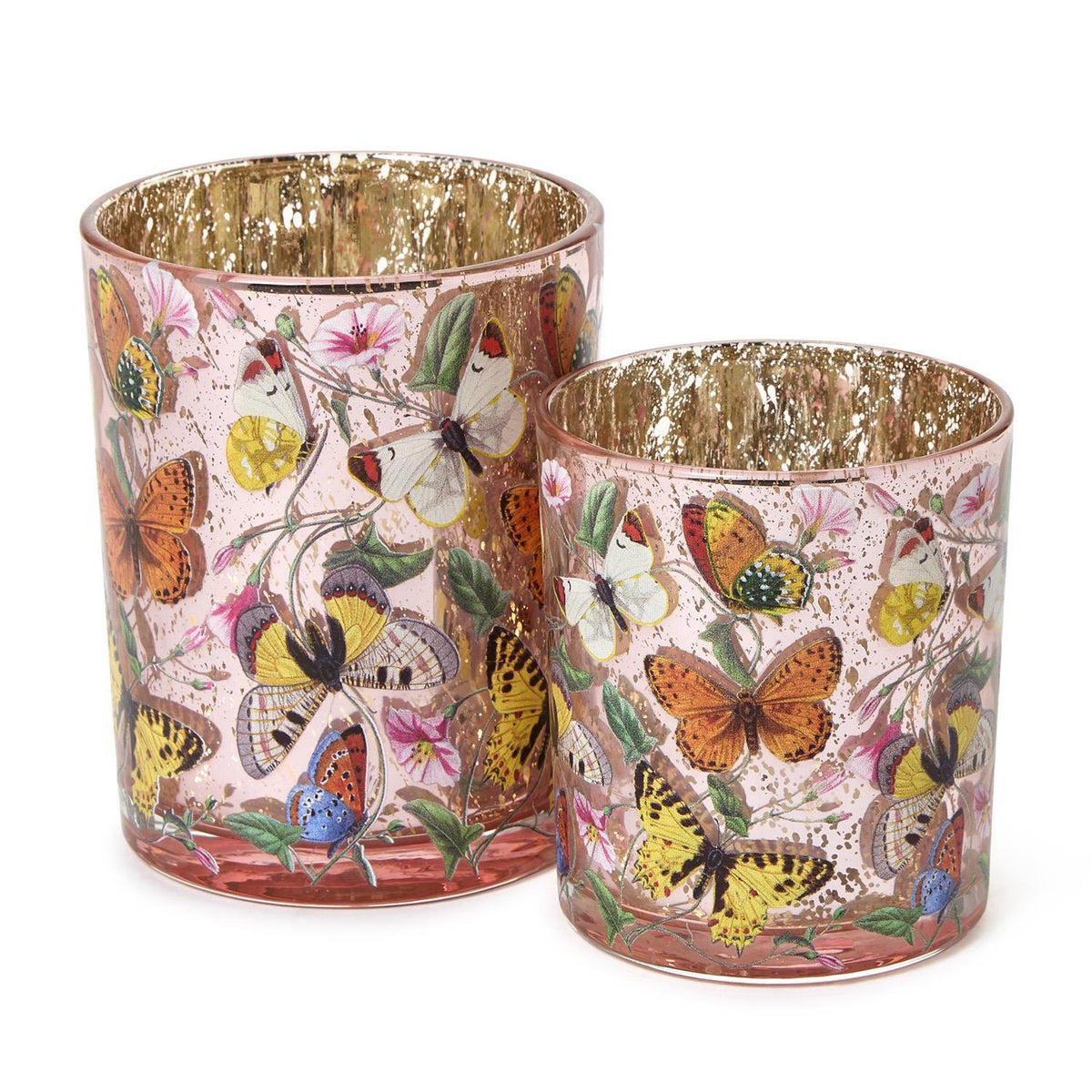 Butterfly Silhouette Tealight / Votive Candleholders, Set of 2