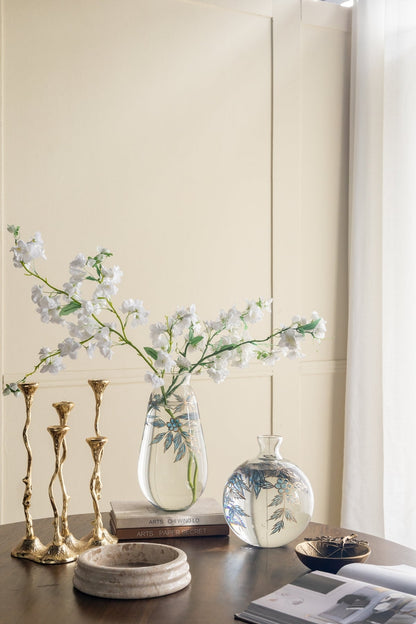 Gold Botanical Cast Aluminum Taper Candle Holder