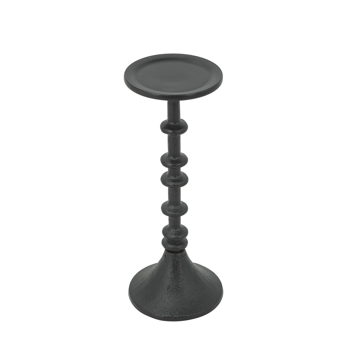 Decorative Black Iron Candle Holder with Spindle Design, Set of 2