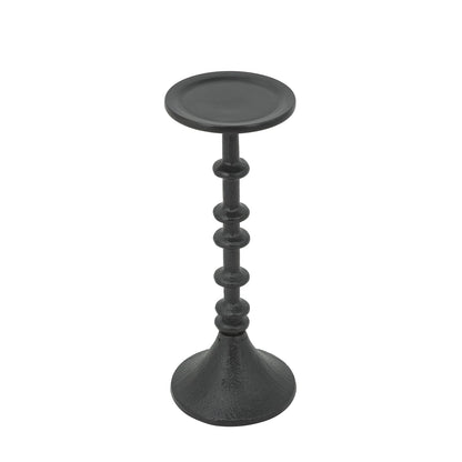 Decorative Black Iron Candle Holder with Spindle Design, Set of 2