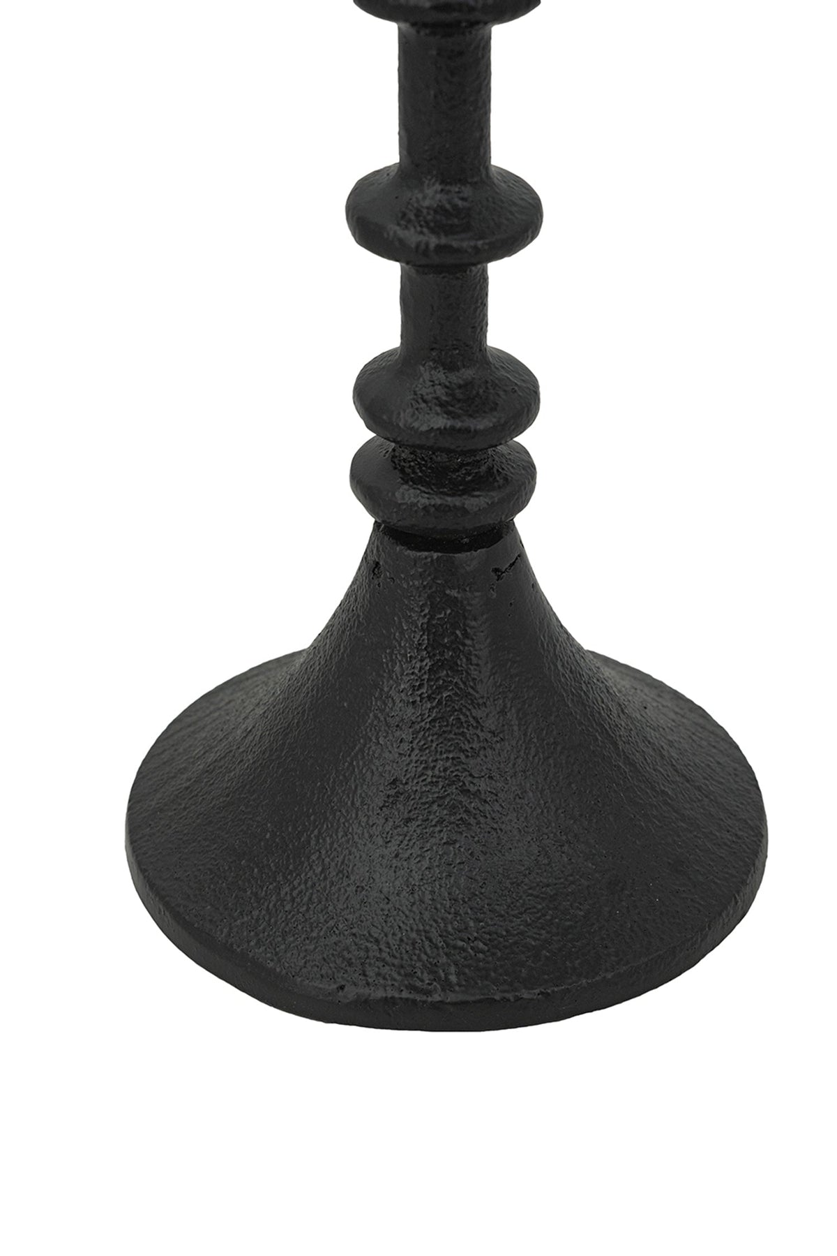 Decorative Black Iron Candle Holder with Spindle Design, Set of 2