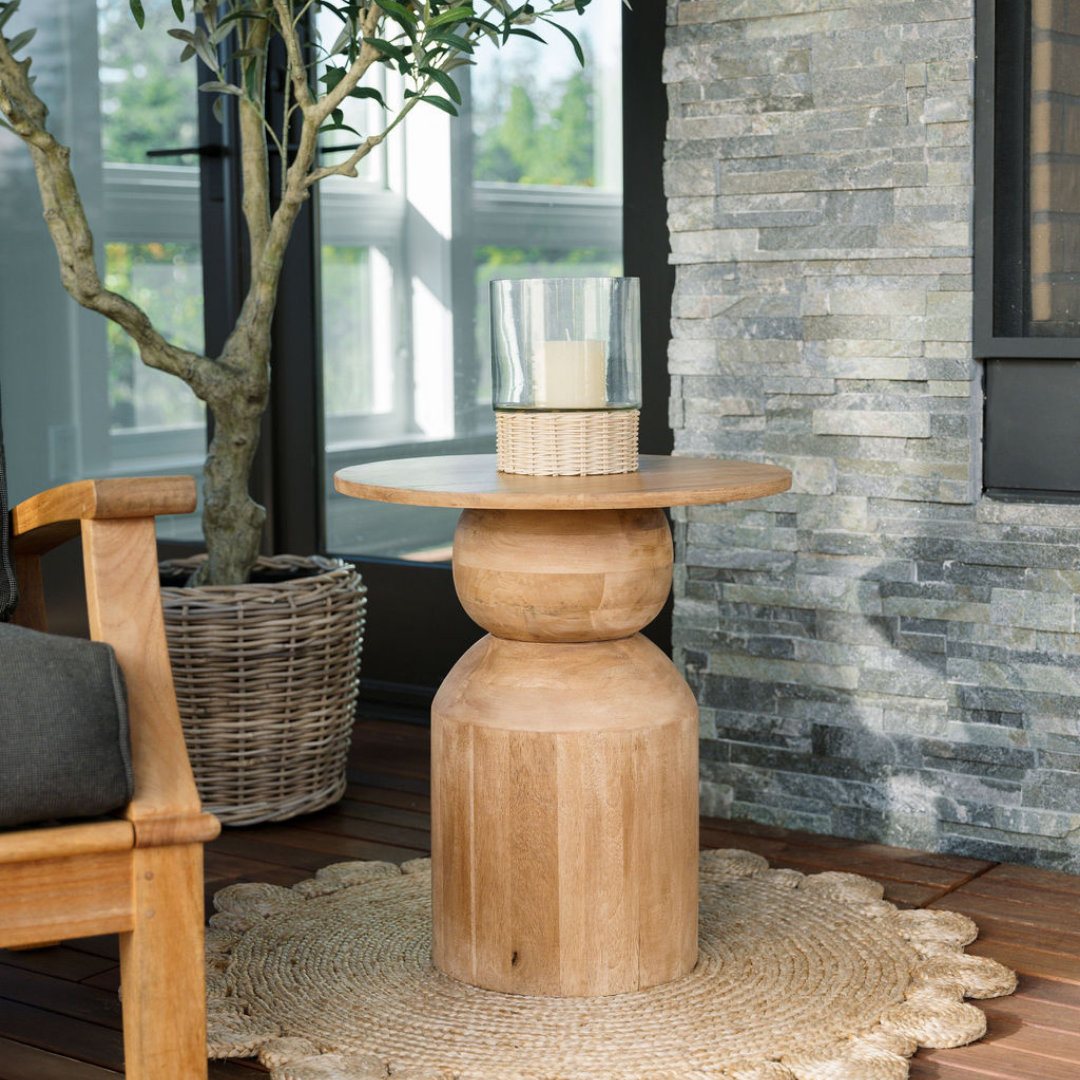 Handcrafted Clear Glass and Natural Rattan Candleholder