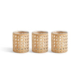 Lumingnon Cane Webbing Candleholder/Vase, Set of 3
