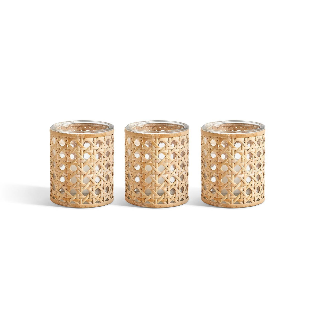 Lumingnon Cane Webbing Candleholder/Vase, Set of 3
