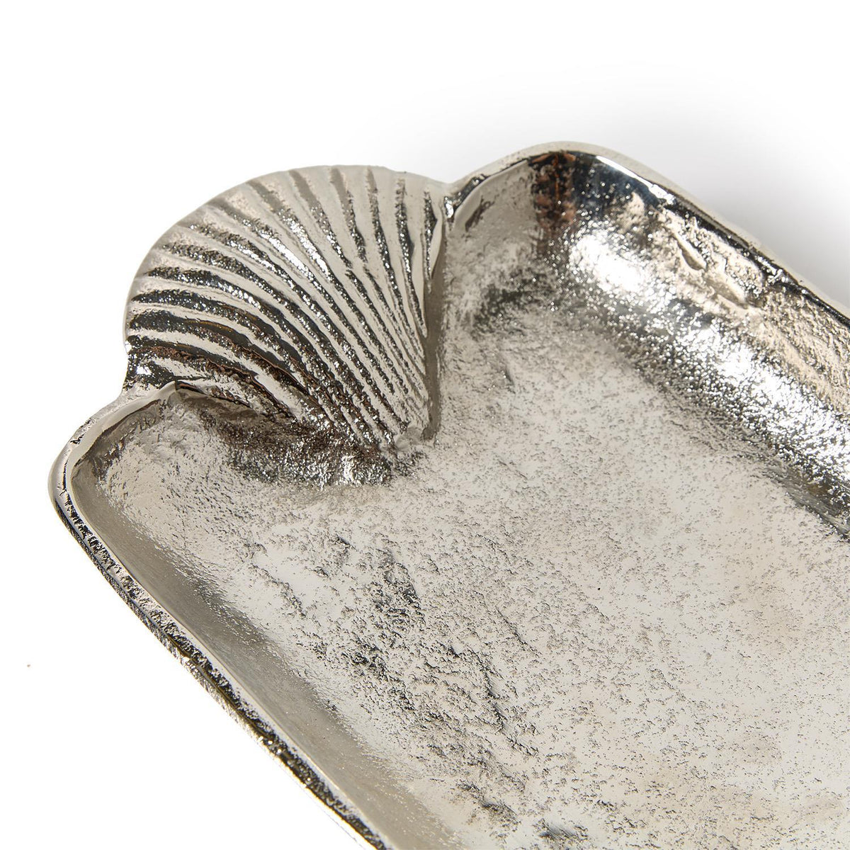 Shell Handled Silver Tray