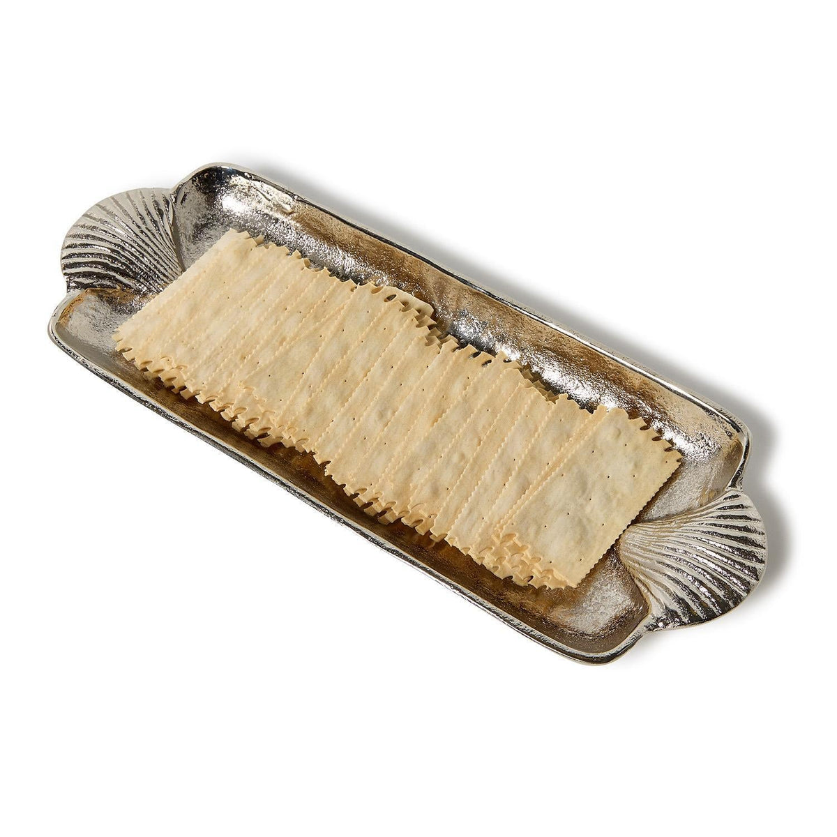 Shell Handled Silver Tray