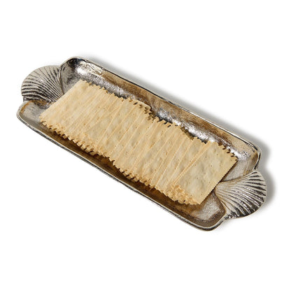 Shell Handled Silver Tray