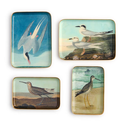 Sea Bird Metal Trinket / Desk Trays, Set of 4