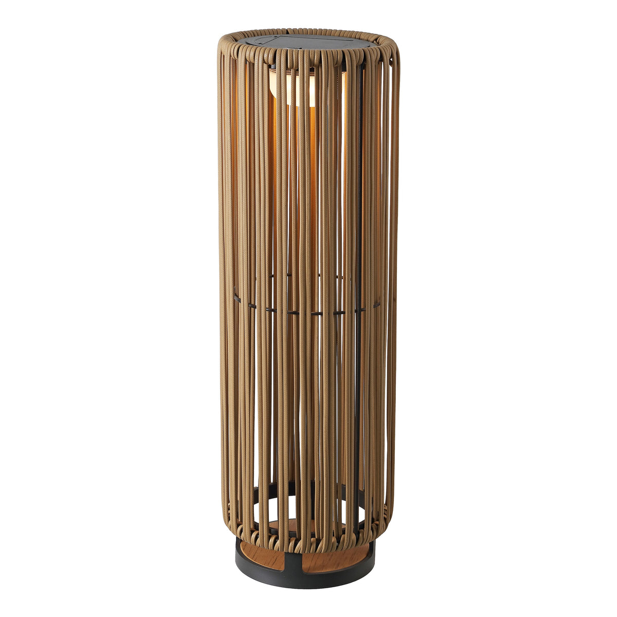 Sawara Modern Minimalist Faux Rattan Integrated Indoor/Outdoor LED Solar Powered Lantern