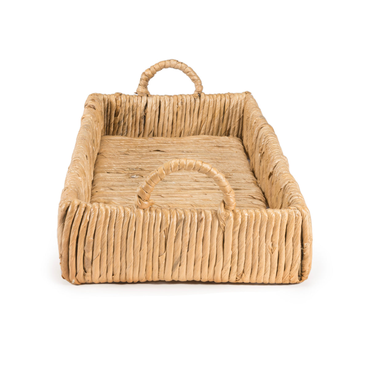 Cassini Handcrafted Rattan Oval Decorative Tray with Handles