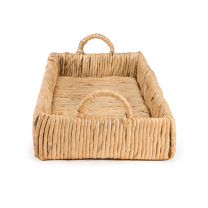 Cassini Handcrafted Rattan Oval Decorative Tray with Handles