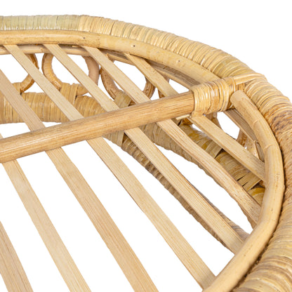 Cassini Handcrafted Rattan Oval Decorative Tray with Handles