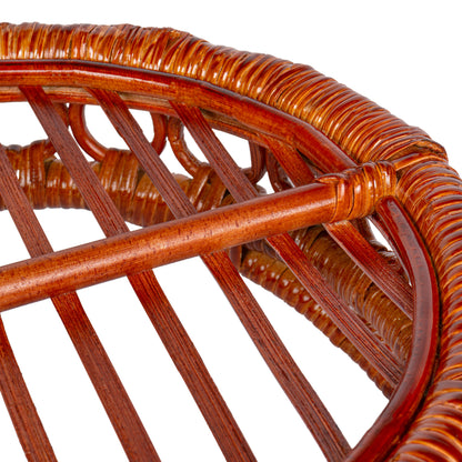 Cassini Handcrafted Rattan Oval Decorative Tray with Handles