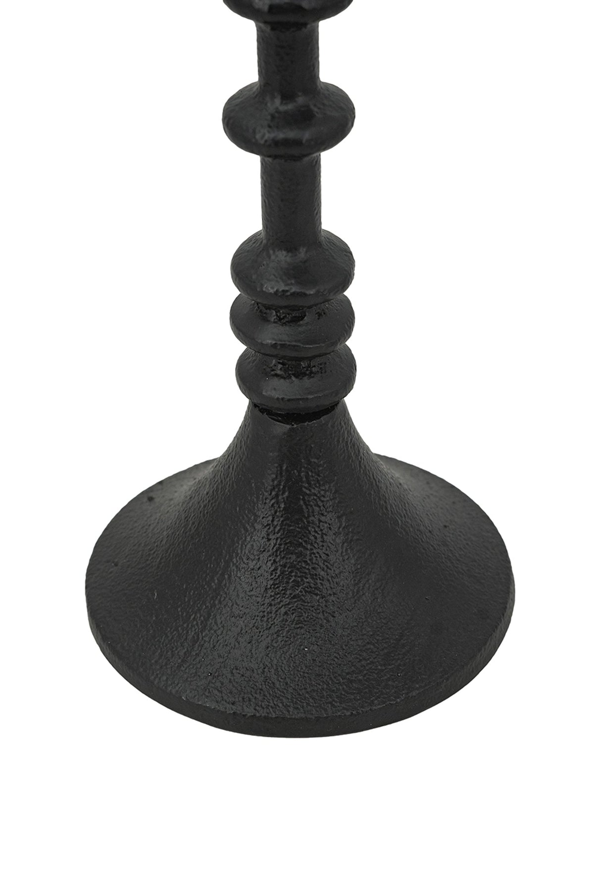 Decorative Black Iron Candle Holder with Spindle Design, Set of 2