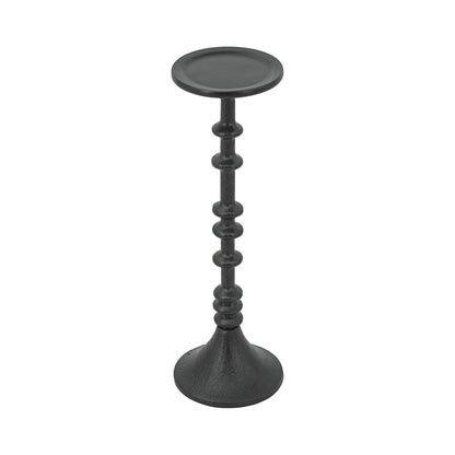 Decorative Black Iron Candle Holder with Spindle Design, Set of 2