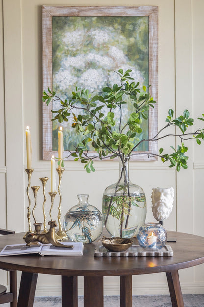 Gold Botanical Cast Aluminum Taper Candle Holder