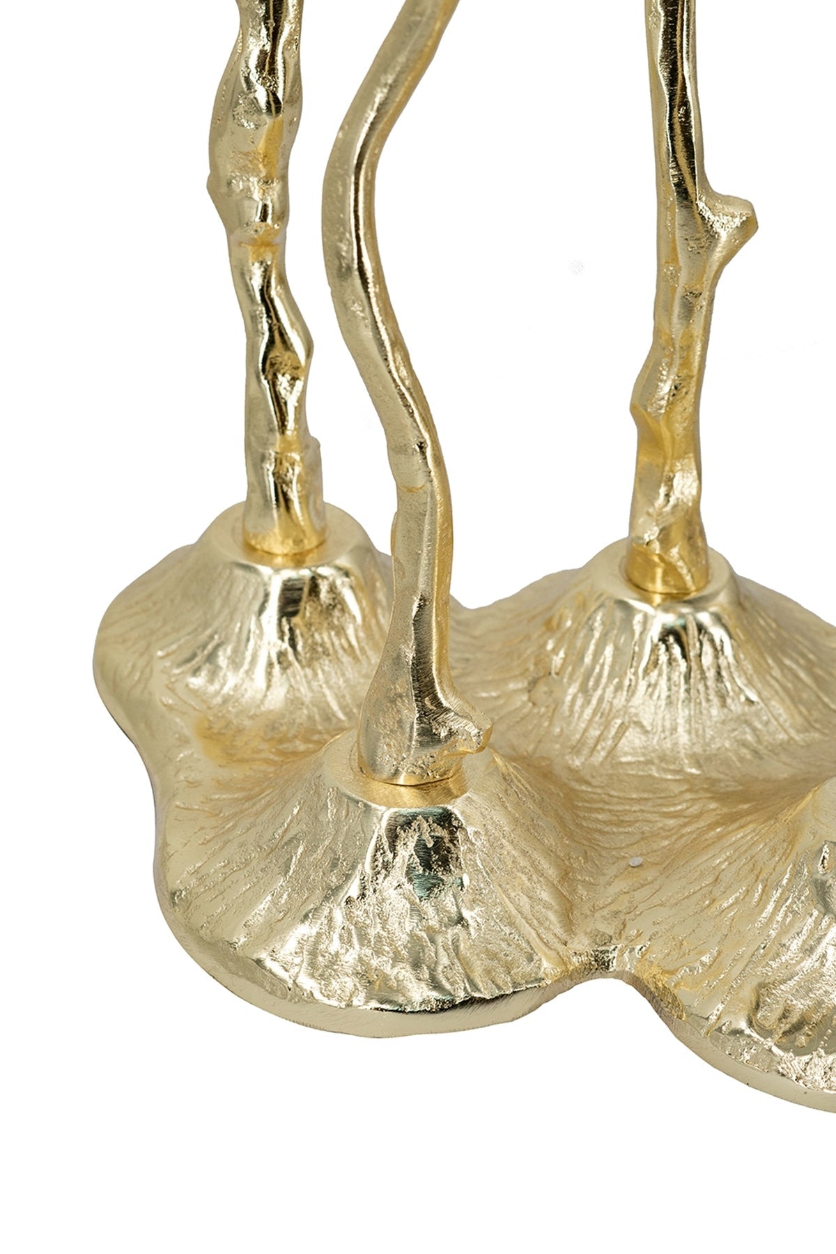 Gold Botanical Cast Aluminum Taper Candle Holder