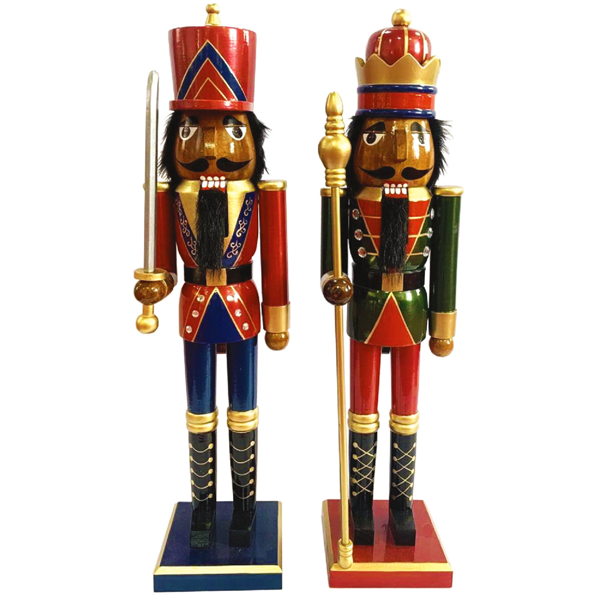 Black King and Guard Nutcracker, Set of 2