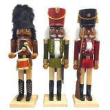 Natural Wood African American Nutcrackers, Set of 3