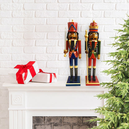 Black King and Guard Nutcracker, Set of 2
