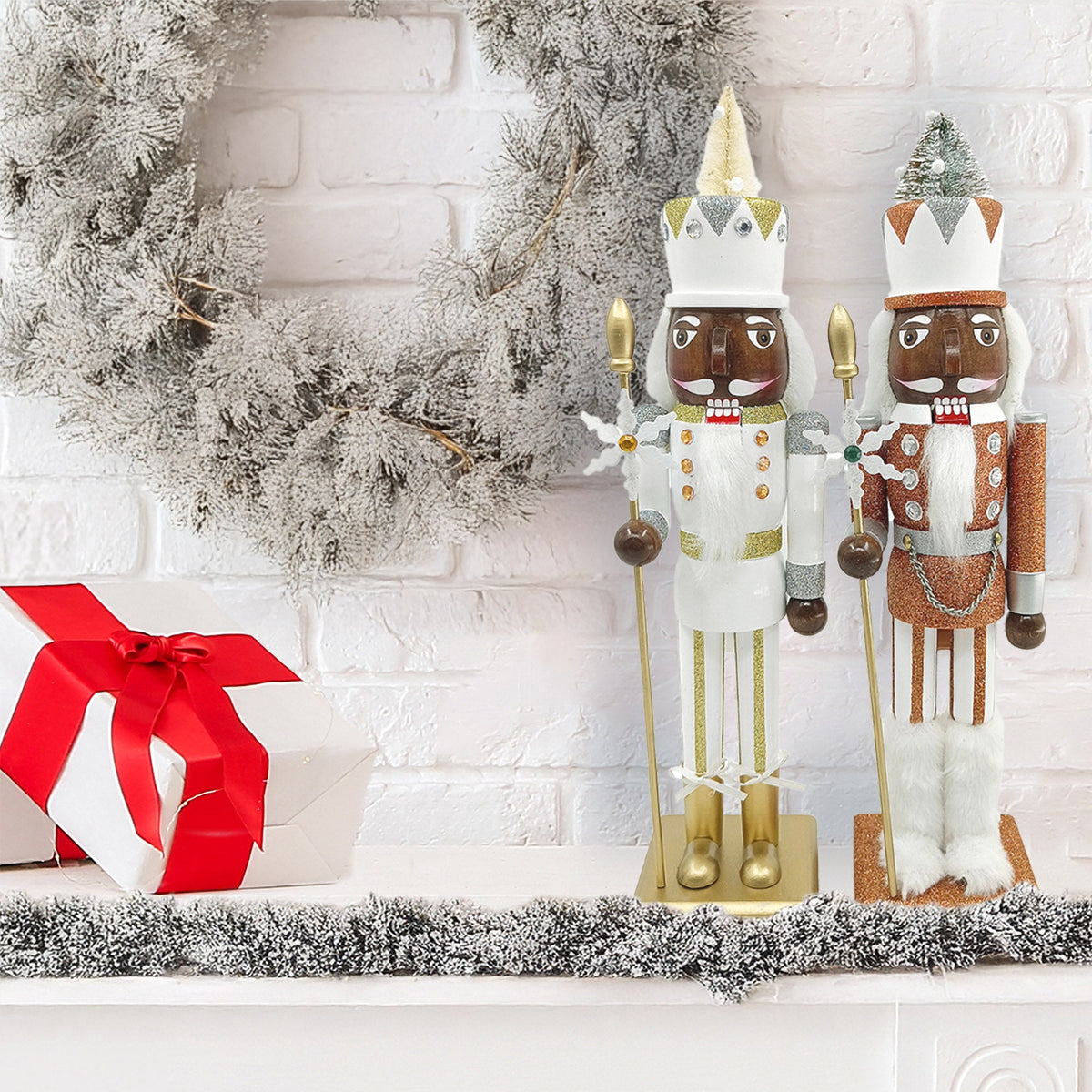 Silver and Gold Nutcracker, Set of 2